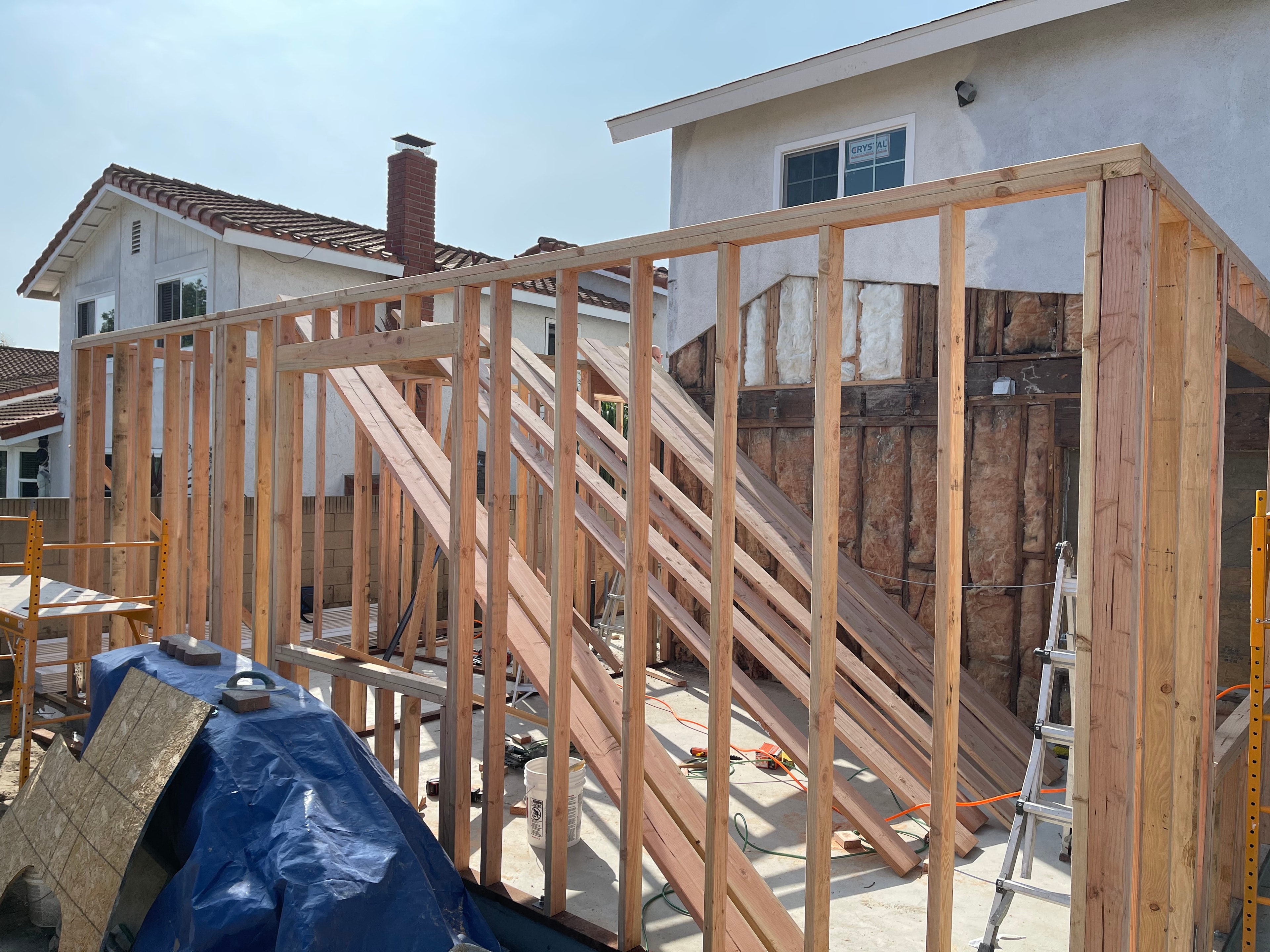 ADU framing progress side view